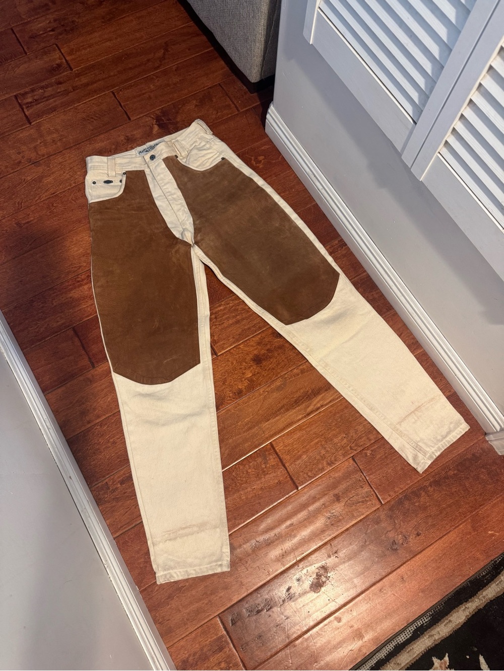 JNCO Two-Tone Brown & Cream Slim Straight Jeans
